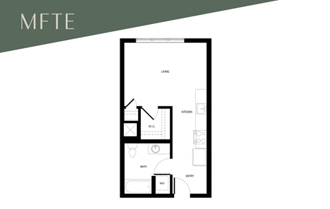 Floor plan for studio, 1 bath, 450 sqft